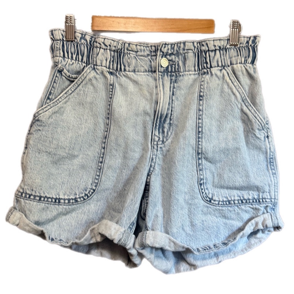 Maurices M Jeans Shorts Womens 8 Light Acid Wash Excellent Paperbag High Rise